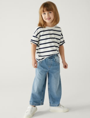 

Girls M&S Collection Wide Leg Denim Jeans (2-8 Yrs), Denim