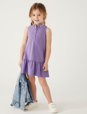 

M&S Collection Kleid aus reiner Baumwolle (2-7 J.) - Purple, Purple