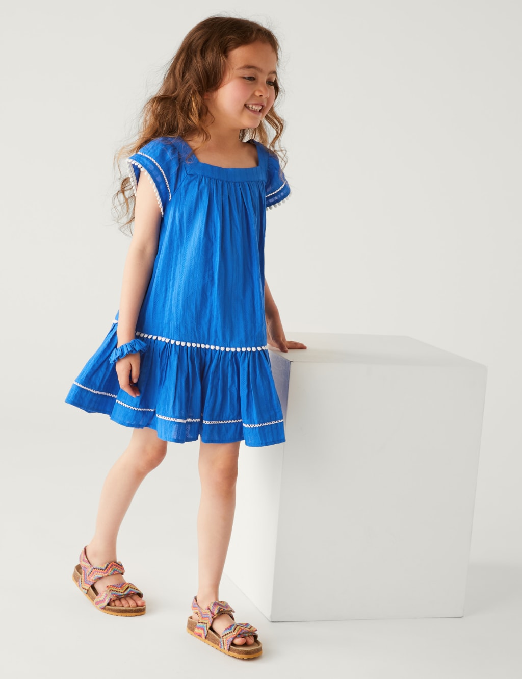 2pc Pure Cotton Dress and Scrunchie Outfit (2-8 Yrs) image 1