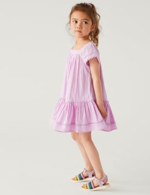 

Girls M&S Collection 2pc Pure Cotton Dress and Scrunchie Outfit (2-8 Yrs) - Cool Pink, Cool Pink