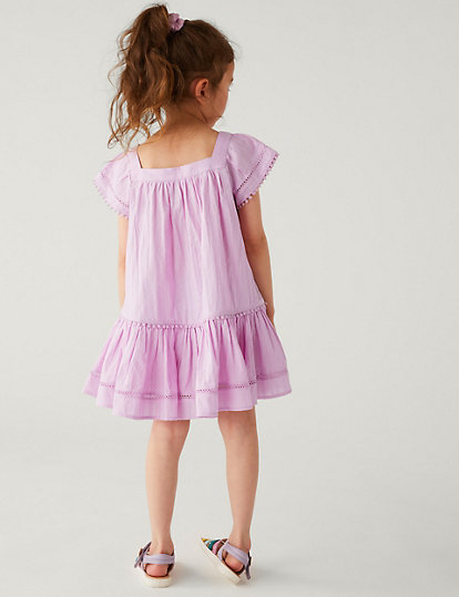 2pc Pure Cotton Dress and Scrunchie Outfit (2-8 Yrs)