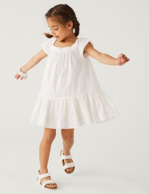 

Girls M&S Collection 2pc Pure Cotton Dress and Scrunchie Outfit (2-8 Yrs) - Ivory, Ivory