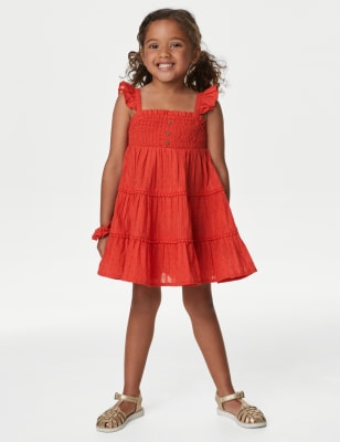 

M&S Collection Stufenkleid aus reiner Baumwolle (2-8 Jahre) - Copper Rose, Copper Rose