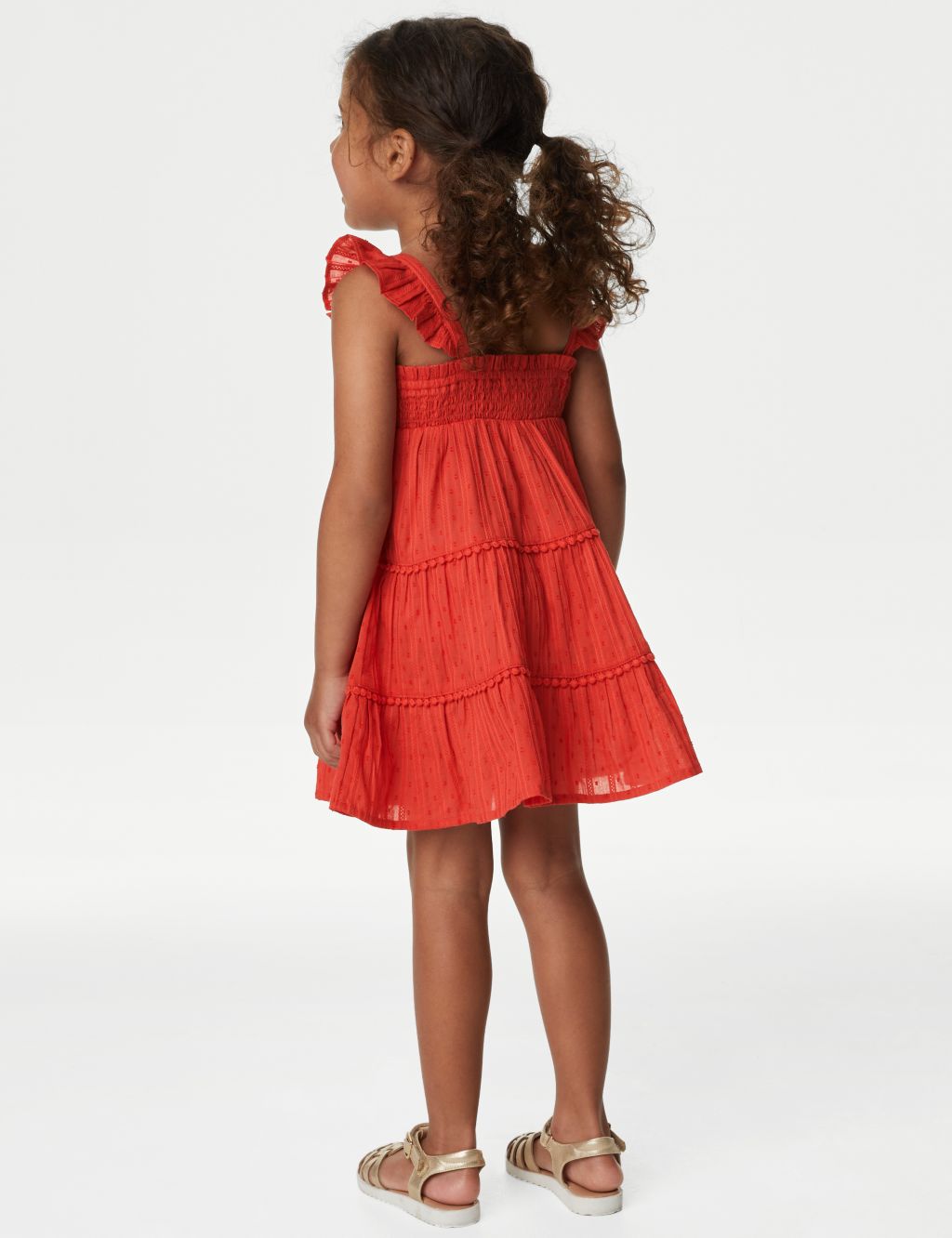 Pure Cotton Tiered Dress (2-8 Yrs) image 4