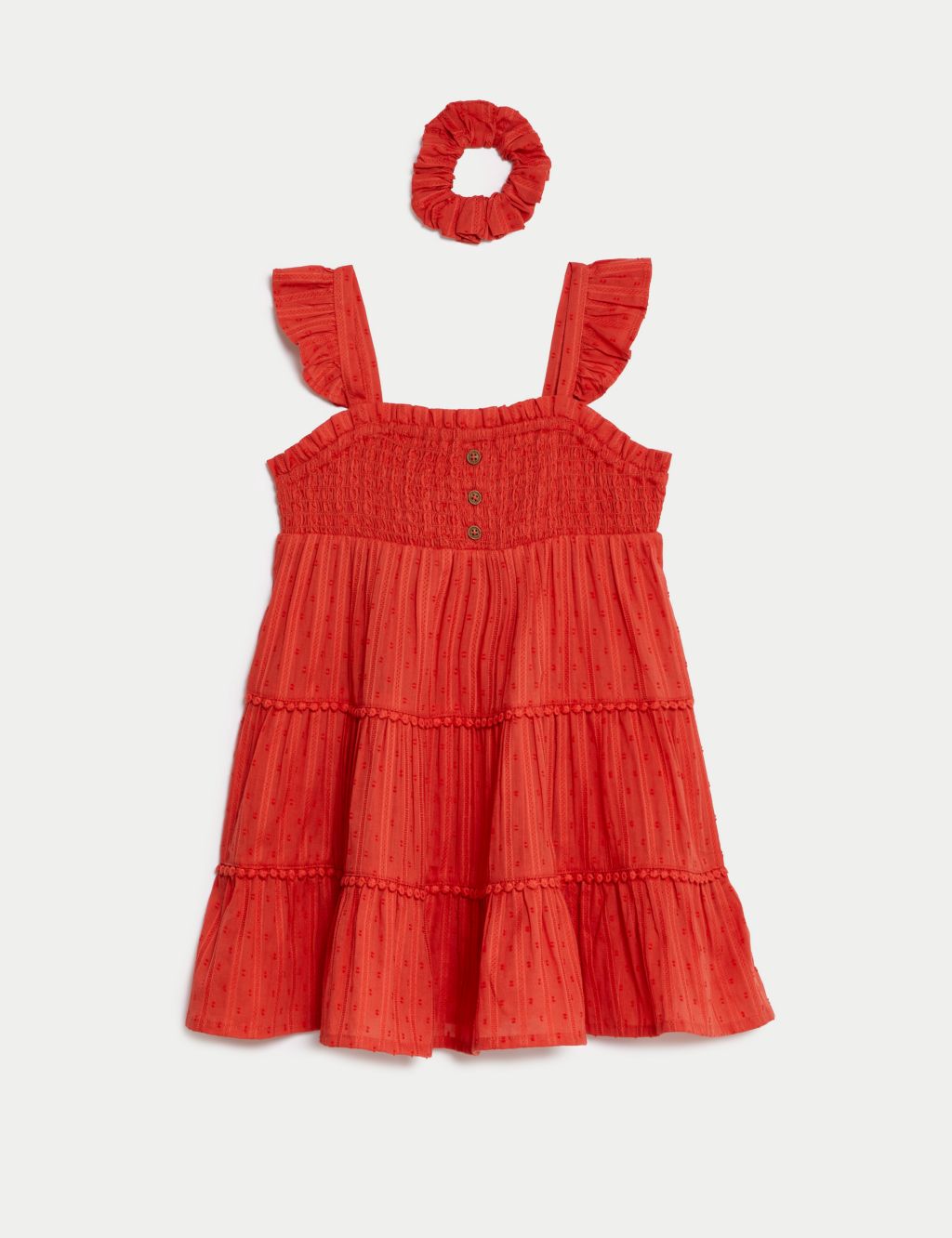 Pure Cotton Tiered Dress (2-8 Yrs) image 2