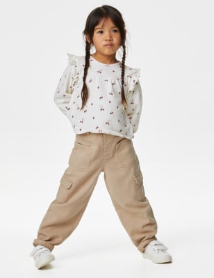 

Girls M&S Collection Cotton Rich Cargo Trousers (2-8 Yrs) - Neutral, Neutral