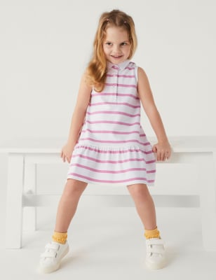 

Girls M&S Collection Pure Cotton Striped Dress (2-7 Yrs) - White, White