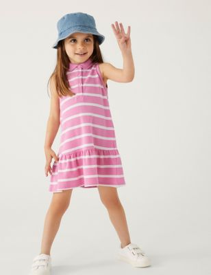 Ριγέ φόρεμα από 100% βαμβάκι (2-8 ετών) - GR