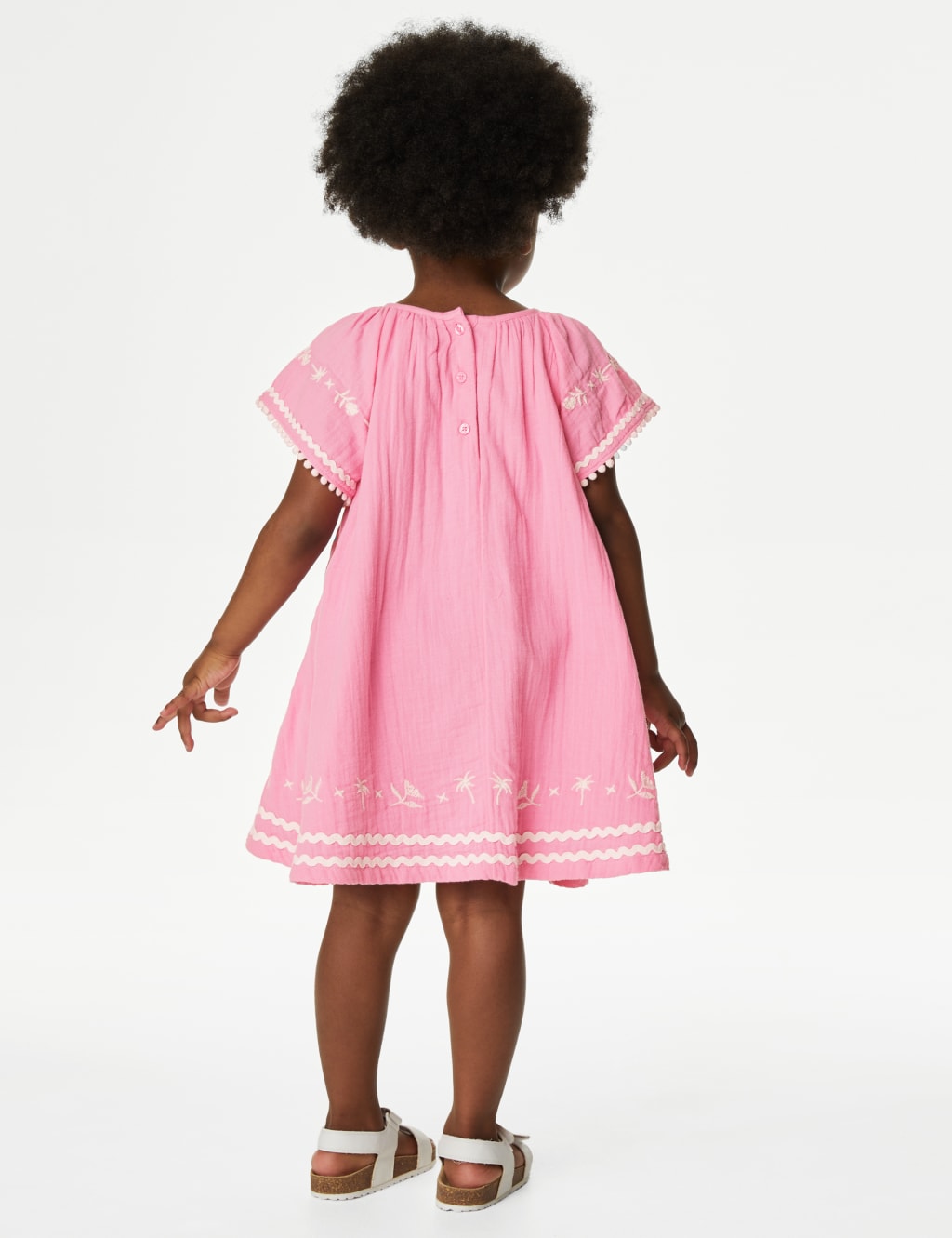 Pure Cotton Embroidered Dress (2-8 Yrs) image 3