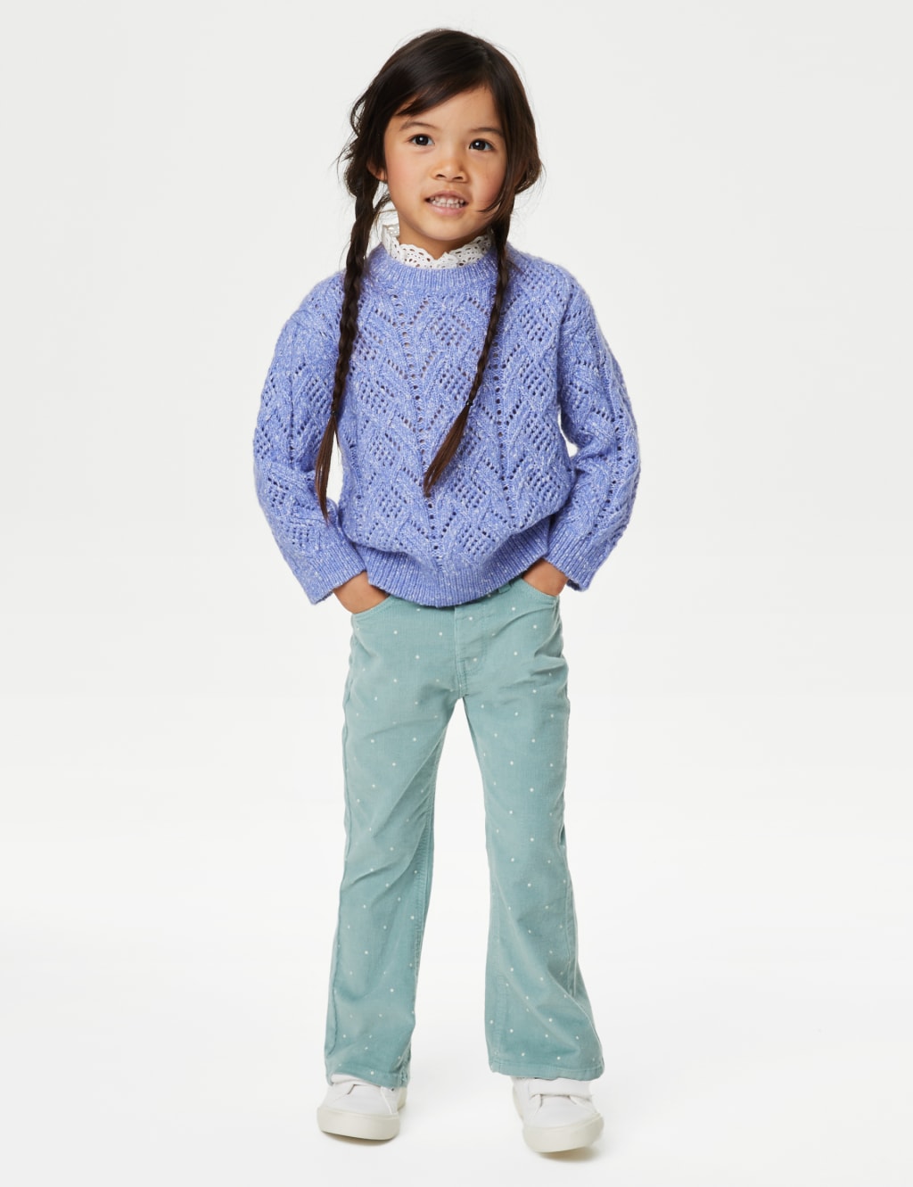 Cotton Rich Cord Flared Trousers (2-8 Yrs) image 1