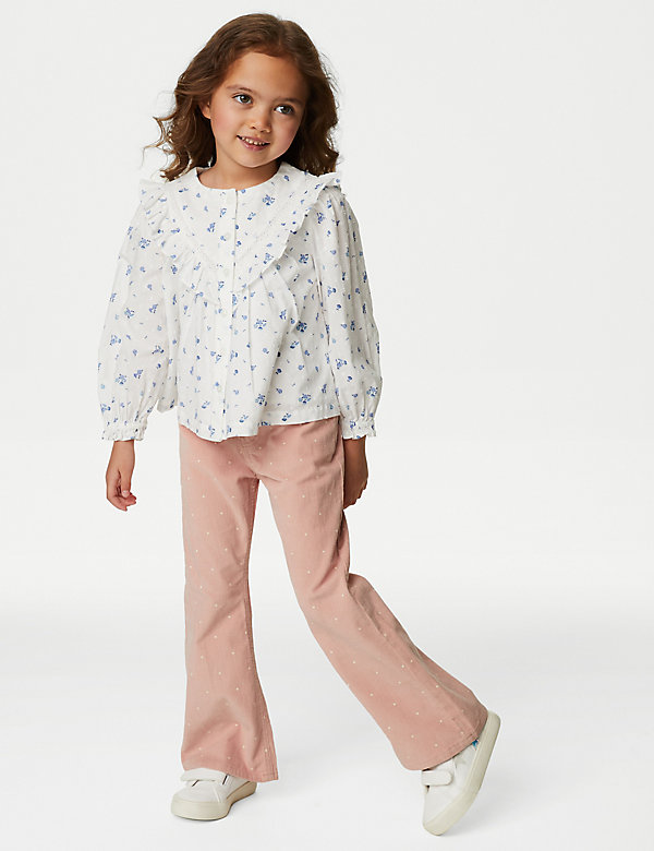 Cotton Rich Cord Flared Trousers (2-8 Yrs) - GR
