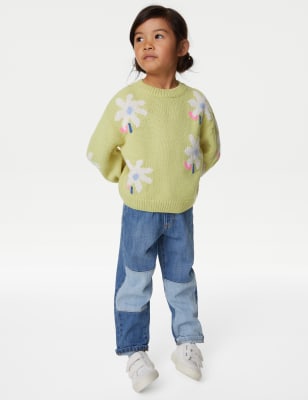 

Girls M&S Collection Mom Cotton Rich Elasticated Waist Jeans (2-8 Yrs) - Denim, Denim