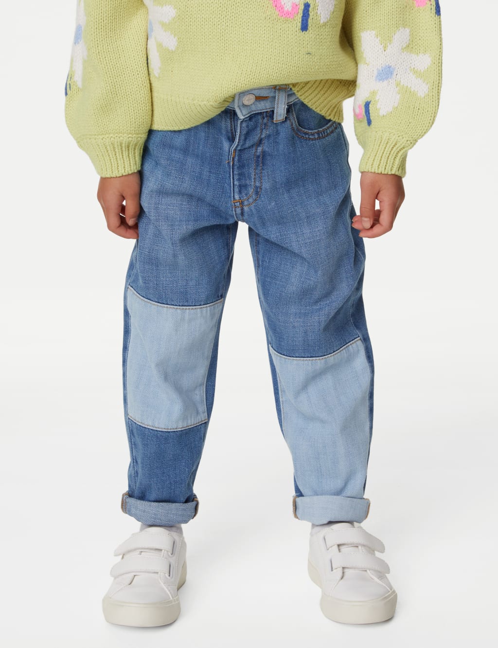 Mom Cotton Rich Elasticated Waist Jeans (2-8 Yrs) image 4