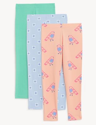 

Girls M&S Collection 3pk Cotton Rich Patterned Leggings (2-8 Yrs) - White, White
