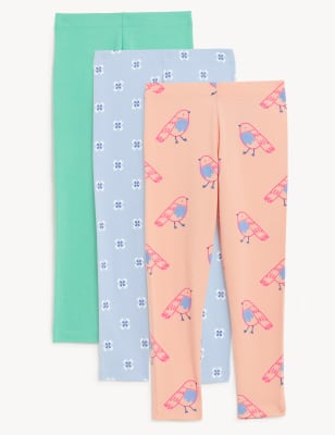 

Girls M&S Collection 3pk Cotton Rich Patterned Leggings (2-8 Yrs) - White, White