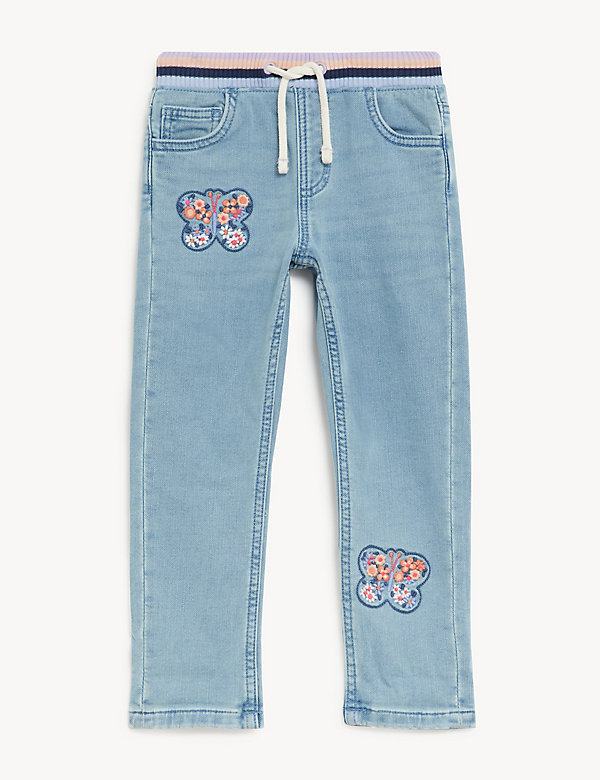 Regular Cotton Rich Butterfly Jeans (2-8 Yrs) - MM