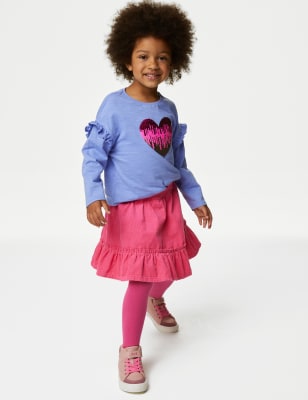 

Girls M&S Collection Cotton Rich Skirt & Tights Set (2-8 Yrs) - Pink, Pink
