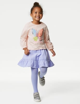 Cotton Rich Skirt & Tights Set (2-8 Yrs) - AL