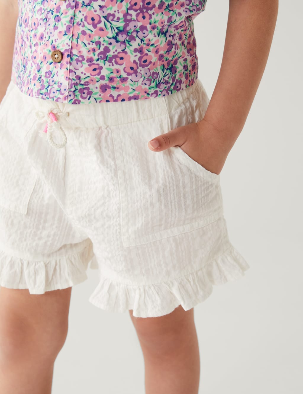 Pure Cotton Frill Shorts (2-8 Yrs) image 2