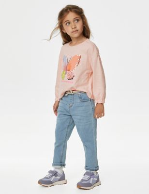 Girls' Denim Capri Pants and Short Tee – SUNJIMISE Kids Fashion