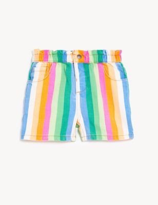 Denim Rainbow Striped Shorts (2-8 Yrs)
