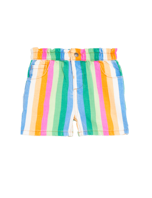 

Girls M&S Collection Denim Rainbow Striped Shorts (2-8 Yrs) - Multi, Multi