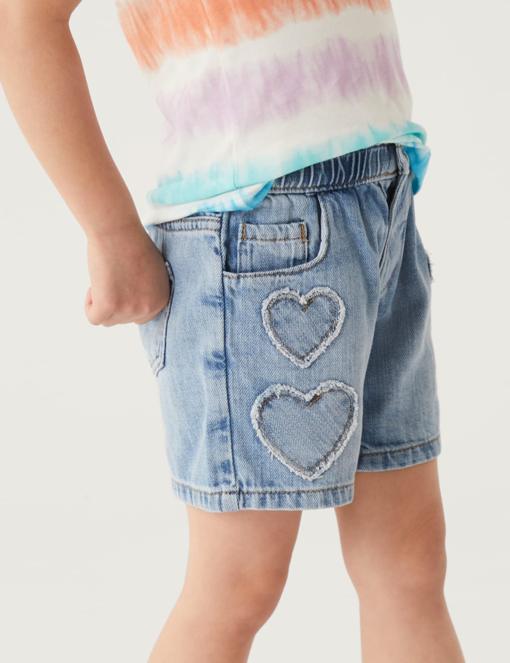 Denim Heart Shorts (2-8 Yrs) image 2