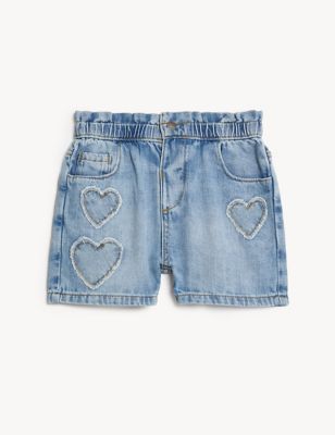 Denim Heart Shorts