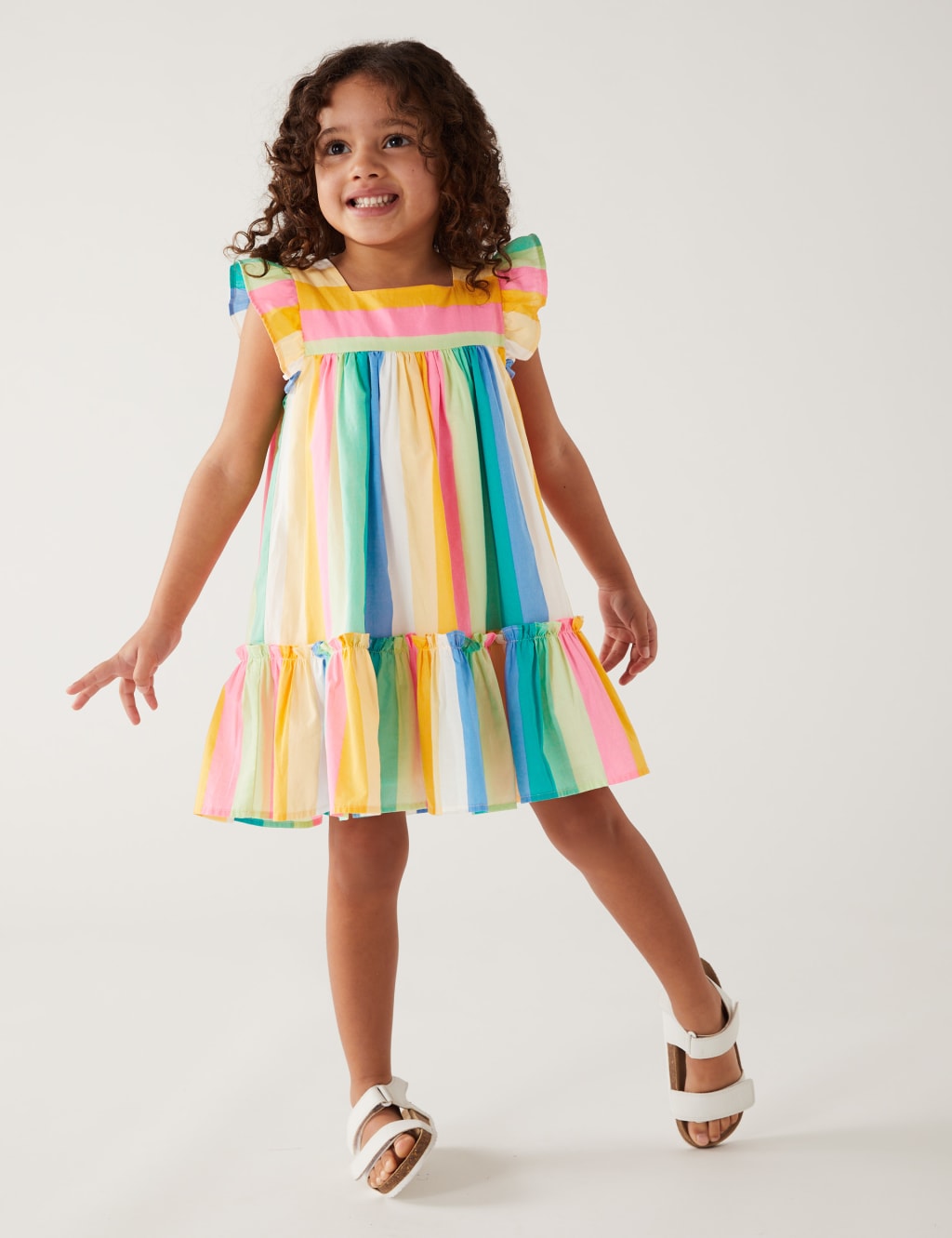 Pure Cotton Striped Dress (2-8 Yrs) image 3