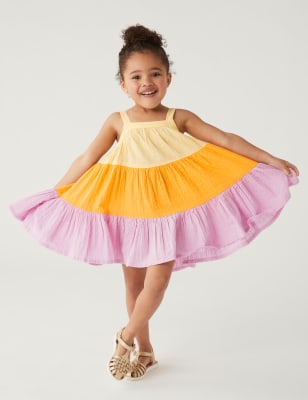 

Girls M&S Collection Pure Cotton Colour Block Dress (2-8 Yrs) - Multi, Multi