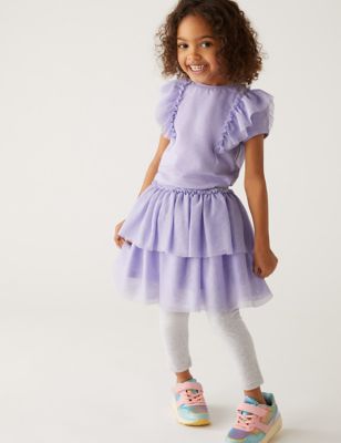 

Girls M&S Collection 2pc Cotton Rich Glitter Tutu Outfit (2-8 Yrs) - Lilac, Lilac