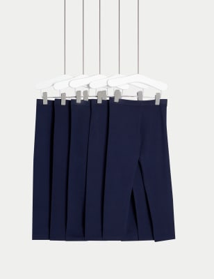 M&S Girls 5pk Cotton Rich Plain Leggings (2-8 Yrs) - 3-4 Y - Dark Navy, Dark Navy