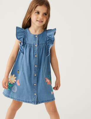 

Girls M&S Collection Denim Floral Dress (2-8 Yrs), Denim