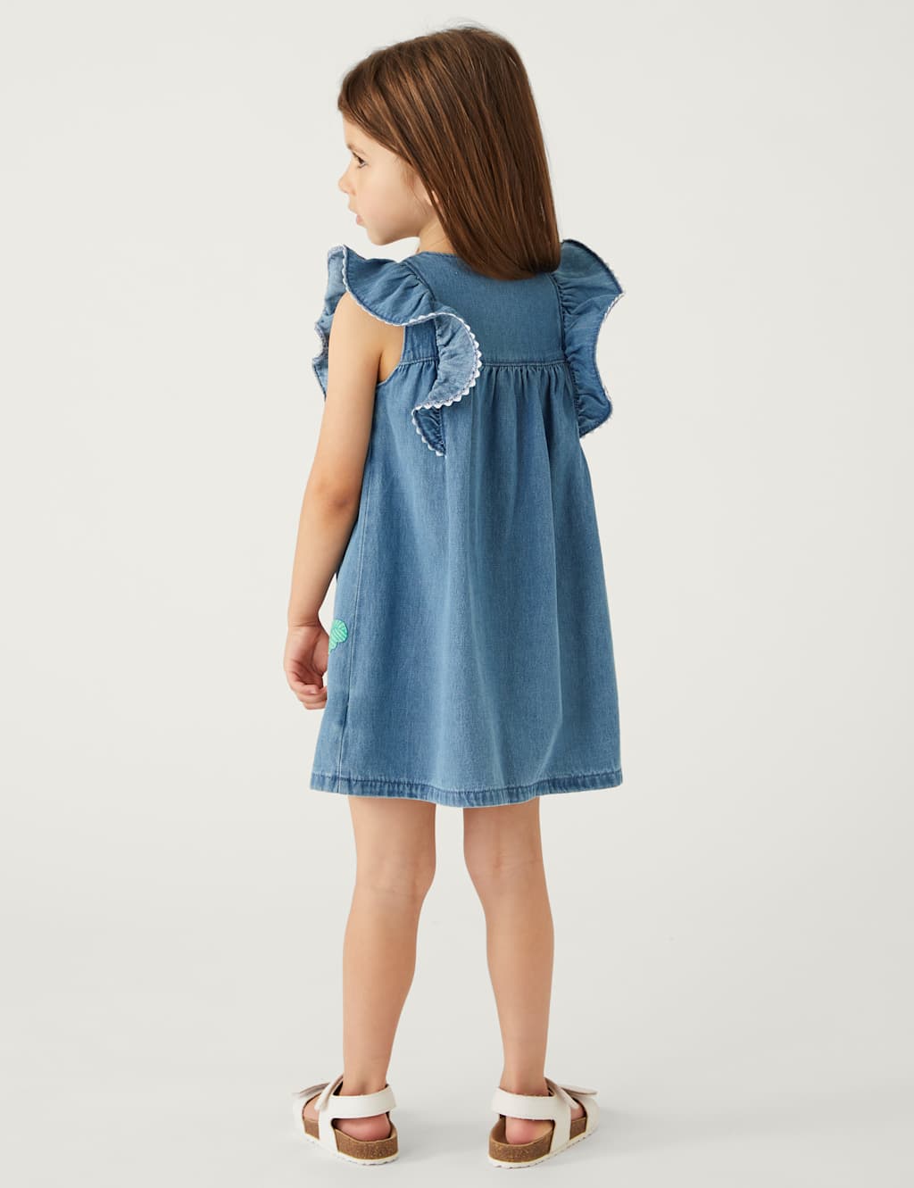 Denim Floral Dress (2-8 Yrs) image 3
