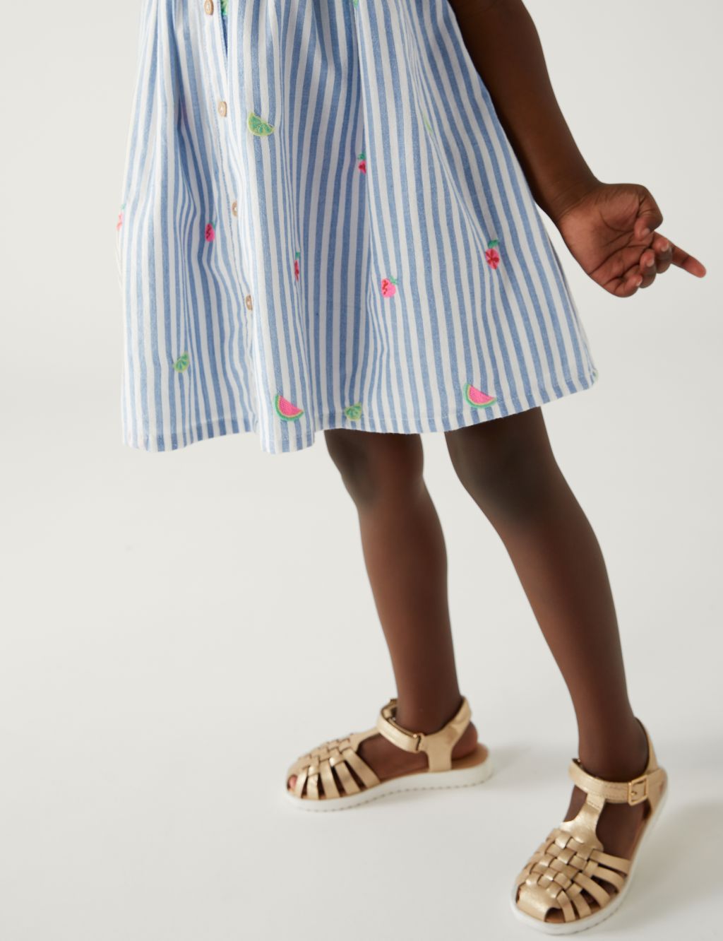 Pure Cotton Striped Dress (2-8 Yrs) image 2