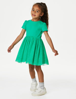 

M&S Collection Vestido de tul con brillos (2-8 años) - Bright Jade, Bright Jade