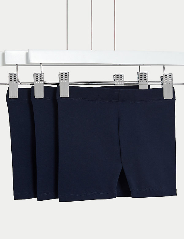 3pk Cotton Rich Plain Shorts (2 - 8 Yrs) - GR