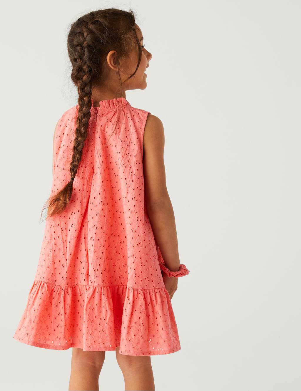 Pure Cotton Dress with Scrunchie (2-8 Yrs) image 3