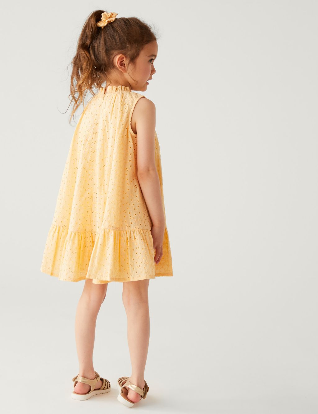 Pure Cotton Dress with Scrunchie (2-8 Yrs) image 3