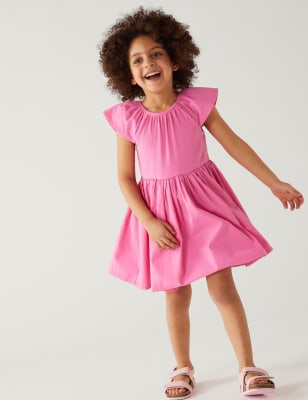 

Girls M&S Collection Cotton Rich Frill Dress (2-8 Yrs) - Pink, Pink