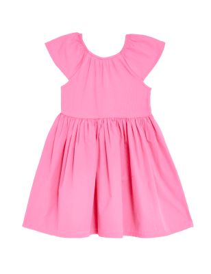 

M&S Collection Vestido de algodón con volantes (2-8 años) - Pink, Pink