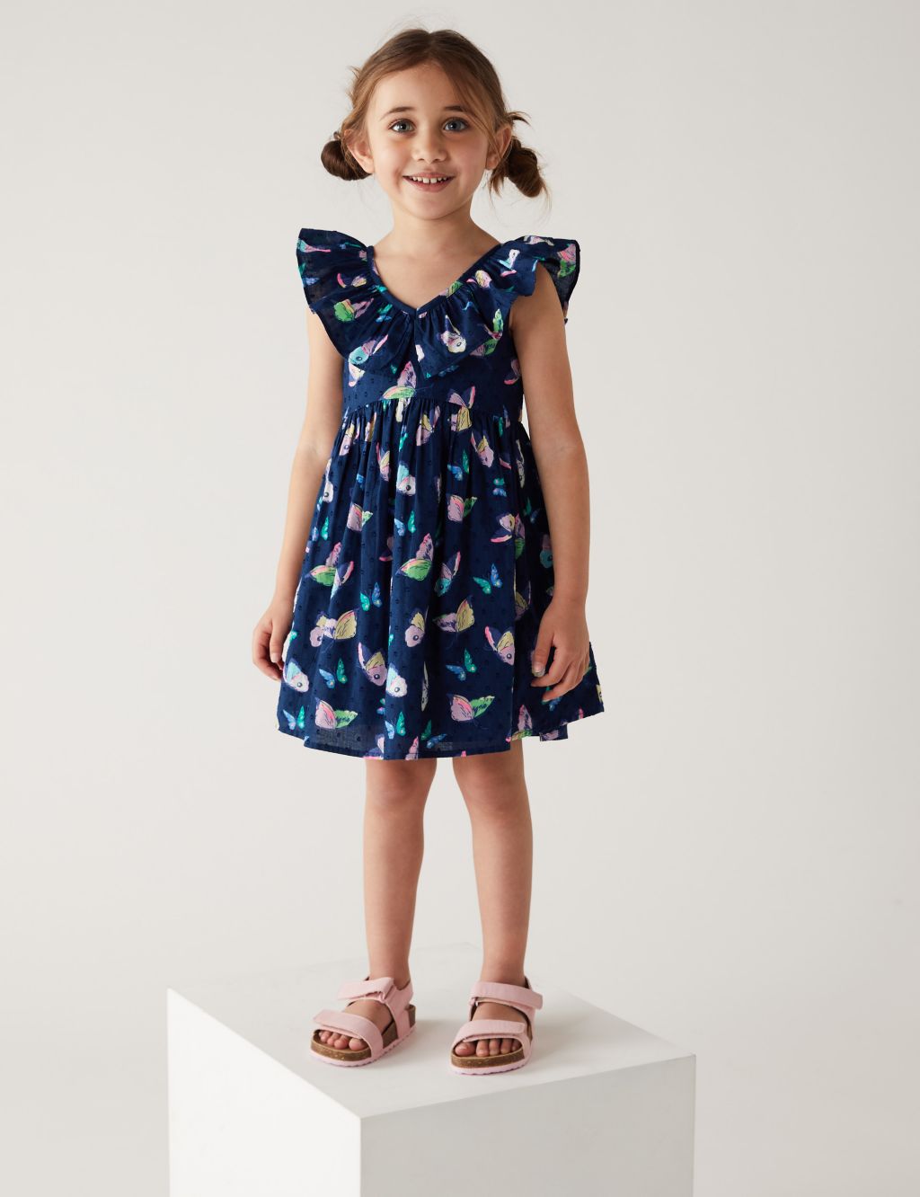 Pure Cotton Butterfly Dress (2-8 Yrs) image 1
