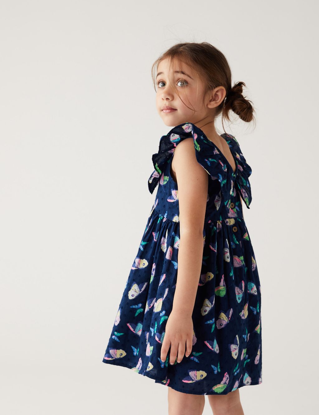 Pure Cotton Butterfly Dress (2-8 Yrs) image 3