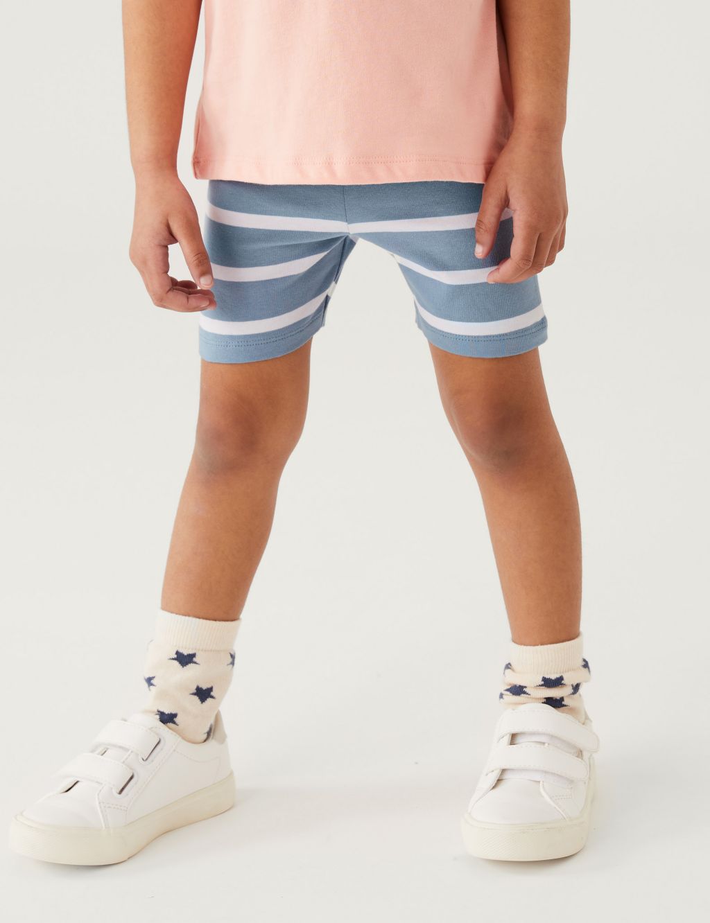 5pk Cotton Rich Striped & Plain Shorts (2-8 Yrs) image 2