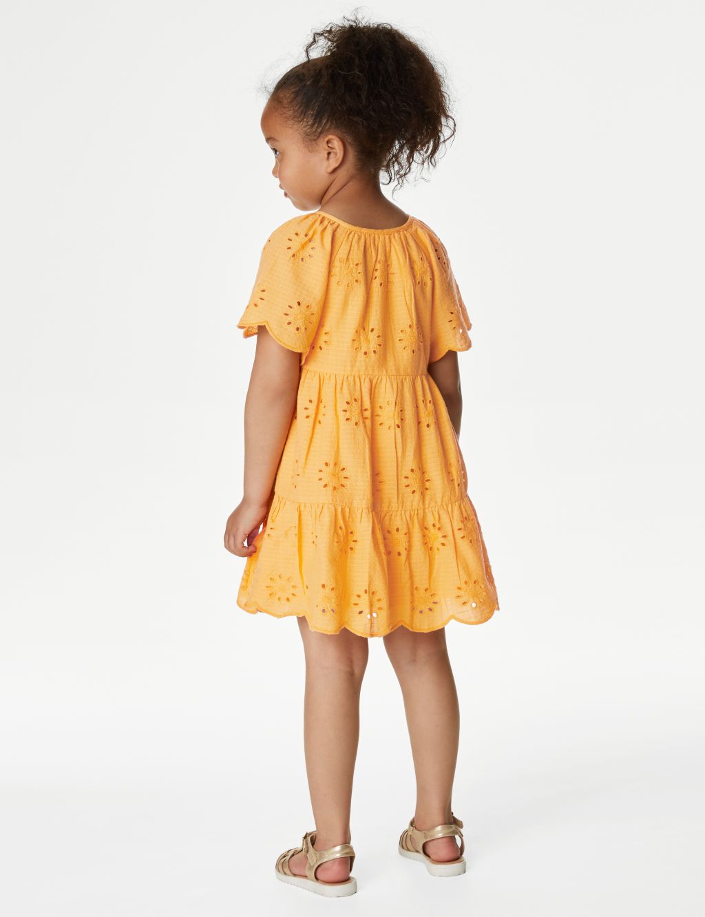 Pure Cotton Broderie Dress (2-8 Yrs) image 3