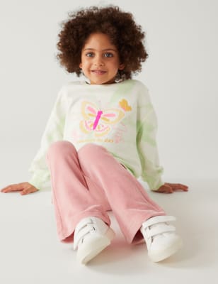 

Girls M&S Collection Cotton Rich Cord Flared Leggings (2-8 Yrs) - Pink, Pink