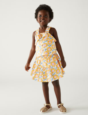 

M&S Collection Falda pantalón floral 100% algodón (2-8 años) - Multi, Multi