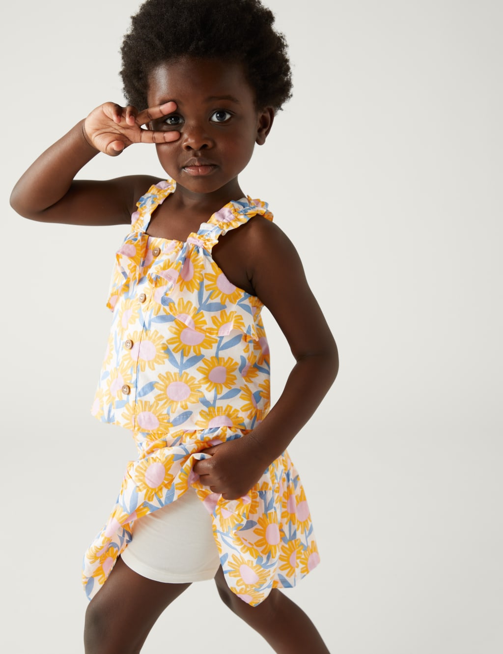Pure Cotton Floral Skort (2-8 Yrs) image 2
