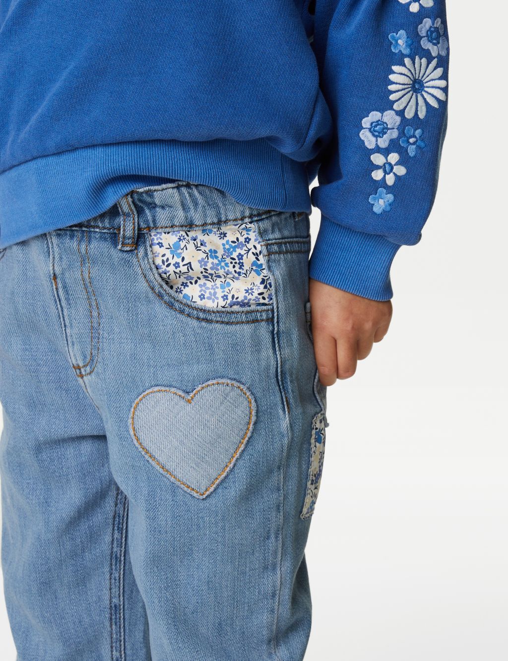 Mom Denim Patchwork Jeans (2-8 Yrs) image 3