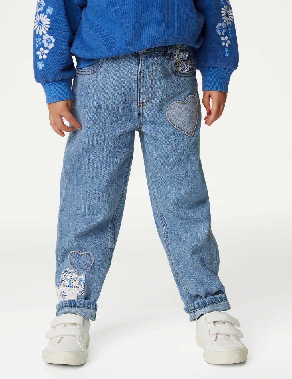 Mom Denim Patchwork Jeans (2-8 Yrs) image 4